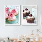 Картина на холсте с изображением десерта, Милый Постер с изображением торта, Современный домашний декор, Настенная картина для торта, магазина, кофейни, зала без рамки