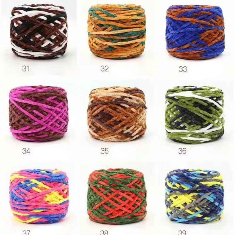 Синельная круглая бархатная пряжа узел косая шерстяная сделай сам ручная