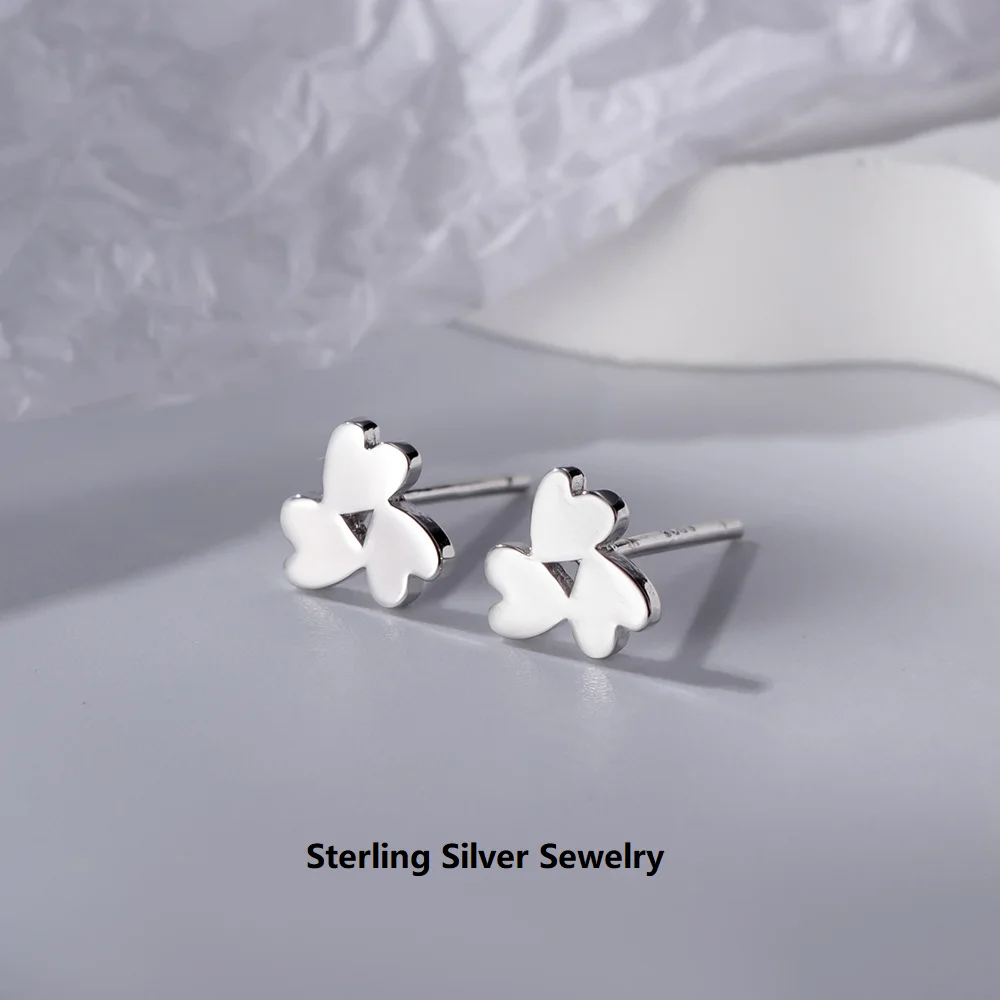 

Clover Heart-Shaped Elegant Earrings Women 925 Silver Love Heart Jewelry Design Earrings Aestethic Jewelry