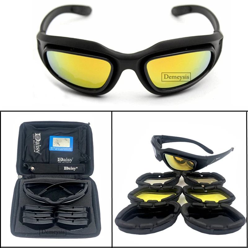 

Tactische Gepolariseerde Bril 4 Lens Leger Zonnebril Met 4 Lens Kit Voor Outdoor Sport Motorrijden, Wandelen, vissen, Jagen