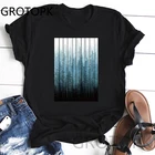 Женские летние футболки Mist Forest, черные женские Топы в стиле хип-хоп, футболки, винтажная Повседневная футболка, уличная одежда, футболка, одежда