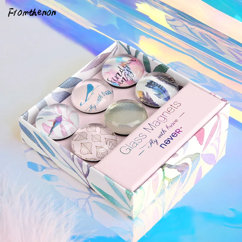 С рисунком птицы серии стекло Magent шпильки Канцелярская кнопка для Магнит белая