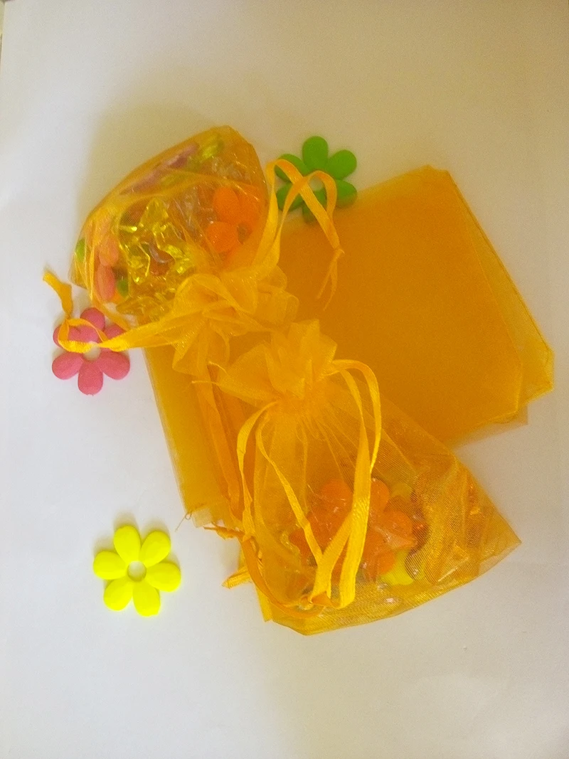 

17*23cm 200pcs Organza Bag Orange Drawstring bag jewelry packaging bags for tea/gift/food/candy small transparent pouch Yarn bag
