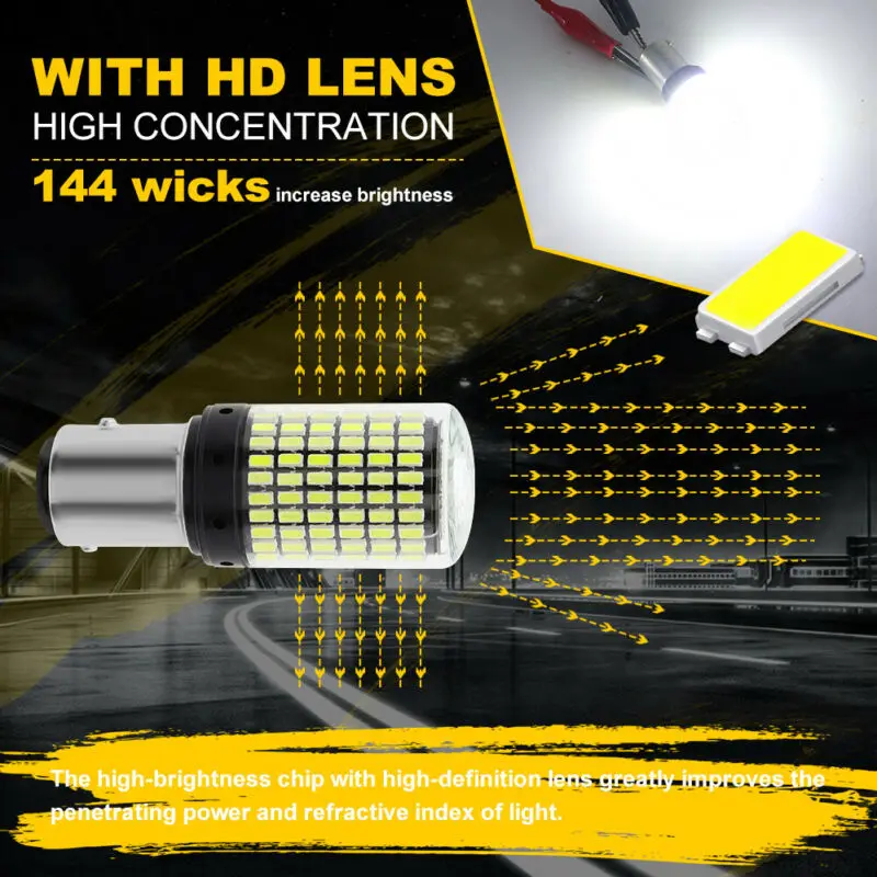 

Автомобильная светодиодная лампа Canbus 144SMD 20 Вт 2 шт. BAY15D