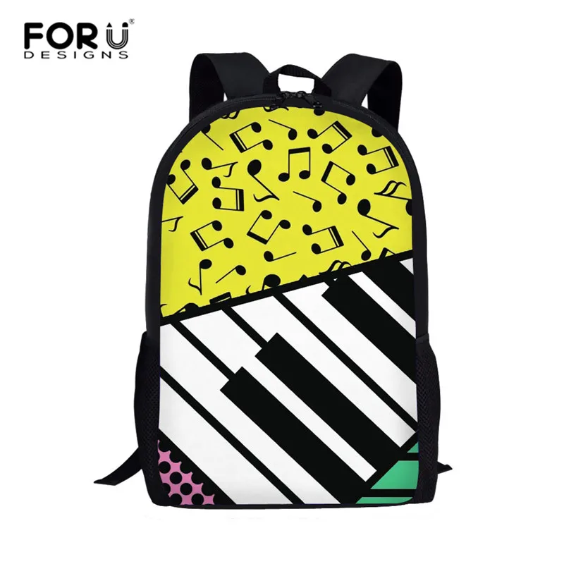 FORUDESIGNS/пианино, музыка, нота, женский рюкзак с принтом, Молодежные рюкзаки для девочек-подростков, женская школьная сумка на плечо, рюкзак mochila - Цвет: L5557C