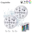 Погружной Магнитный светодиодный RGB светильник с дистанционным управлением, подводный ночник для бассейна, ваза-лампа, чаши, вечеринки, 13 светодиодов