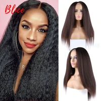 lydia long kinky straight synthetic lace wigs for women black heat resistant natural looking daily party wig 20 inch free side