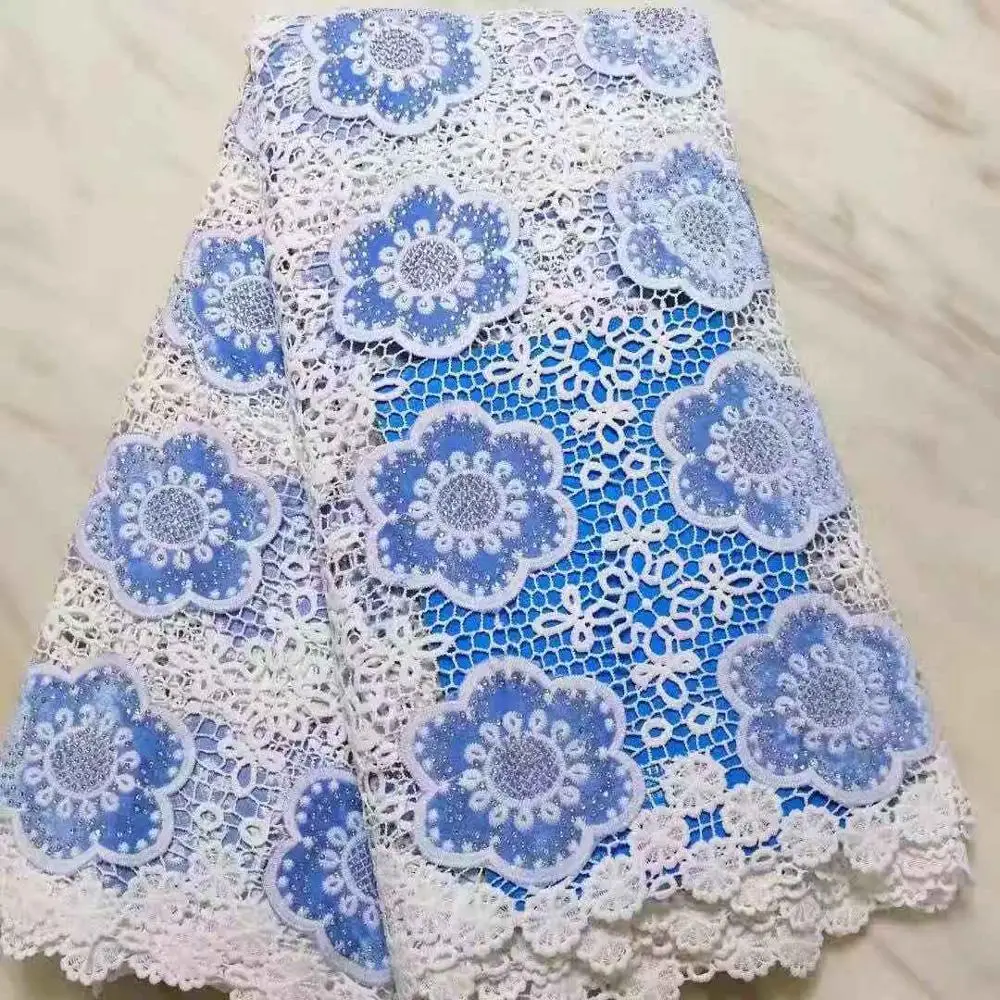 Белая лента из страз гипюр кружева превосходная вышитая африканская фланелевая