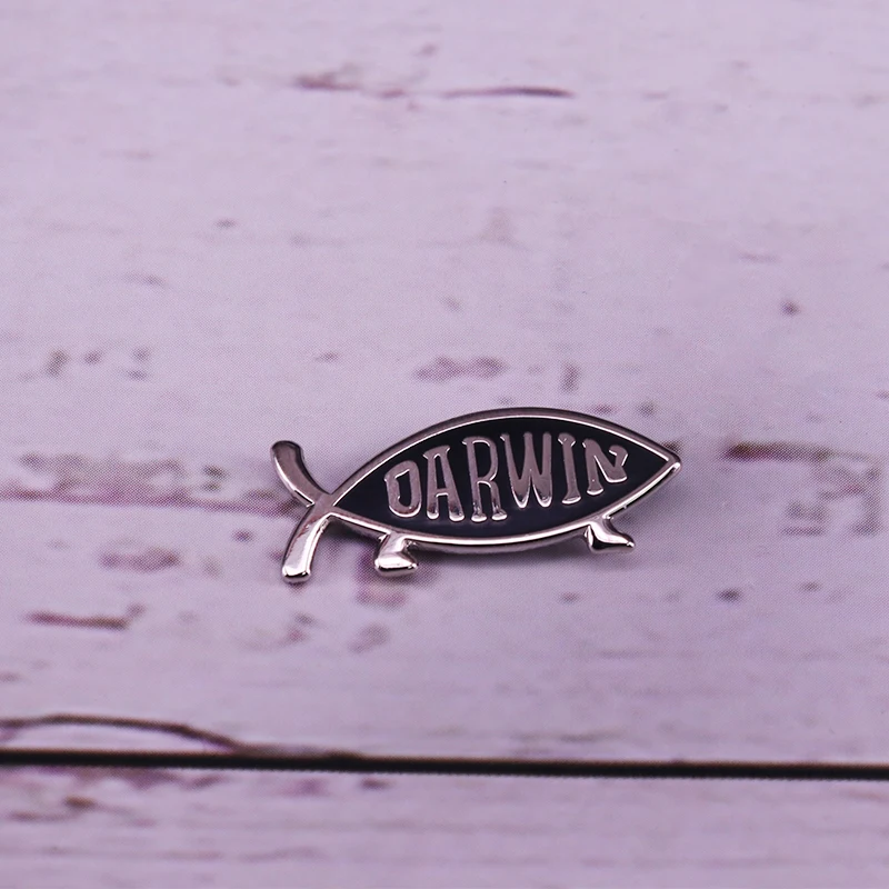 Эмалированная булавка в виде прекрасной рыбы Дарвина эволюционный идеальный