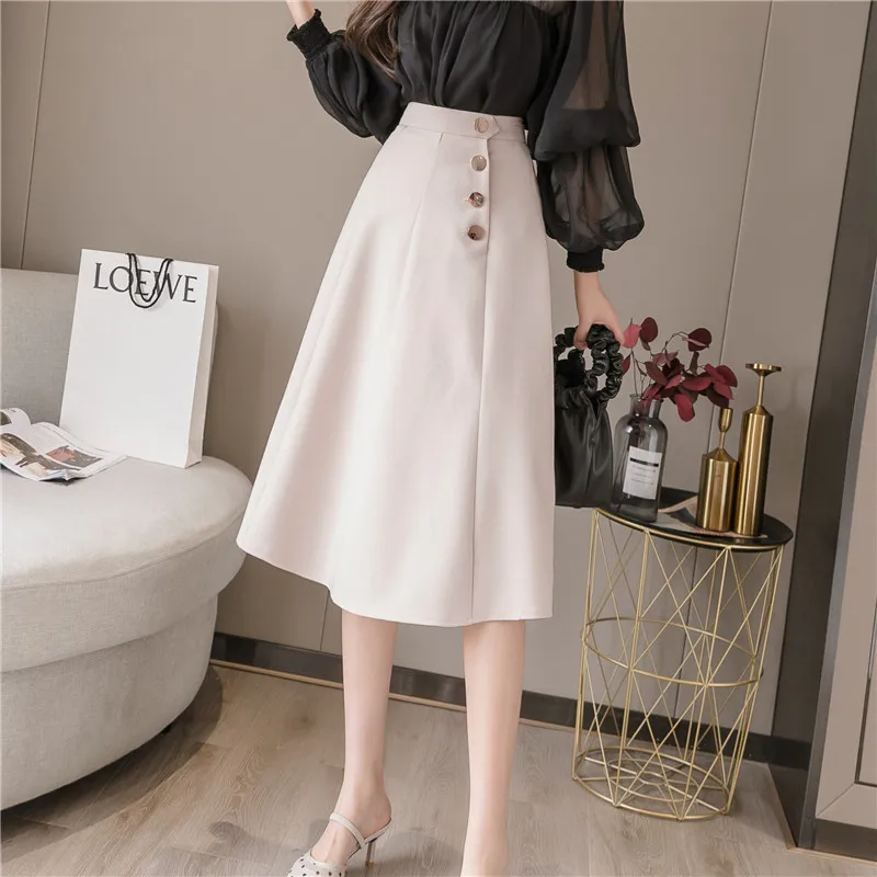 Осенняя формальная Женская юбка с высокой талией 2020 Офисная длиной элегантная