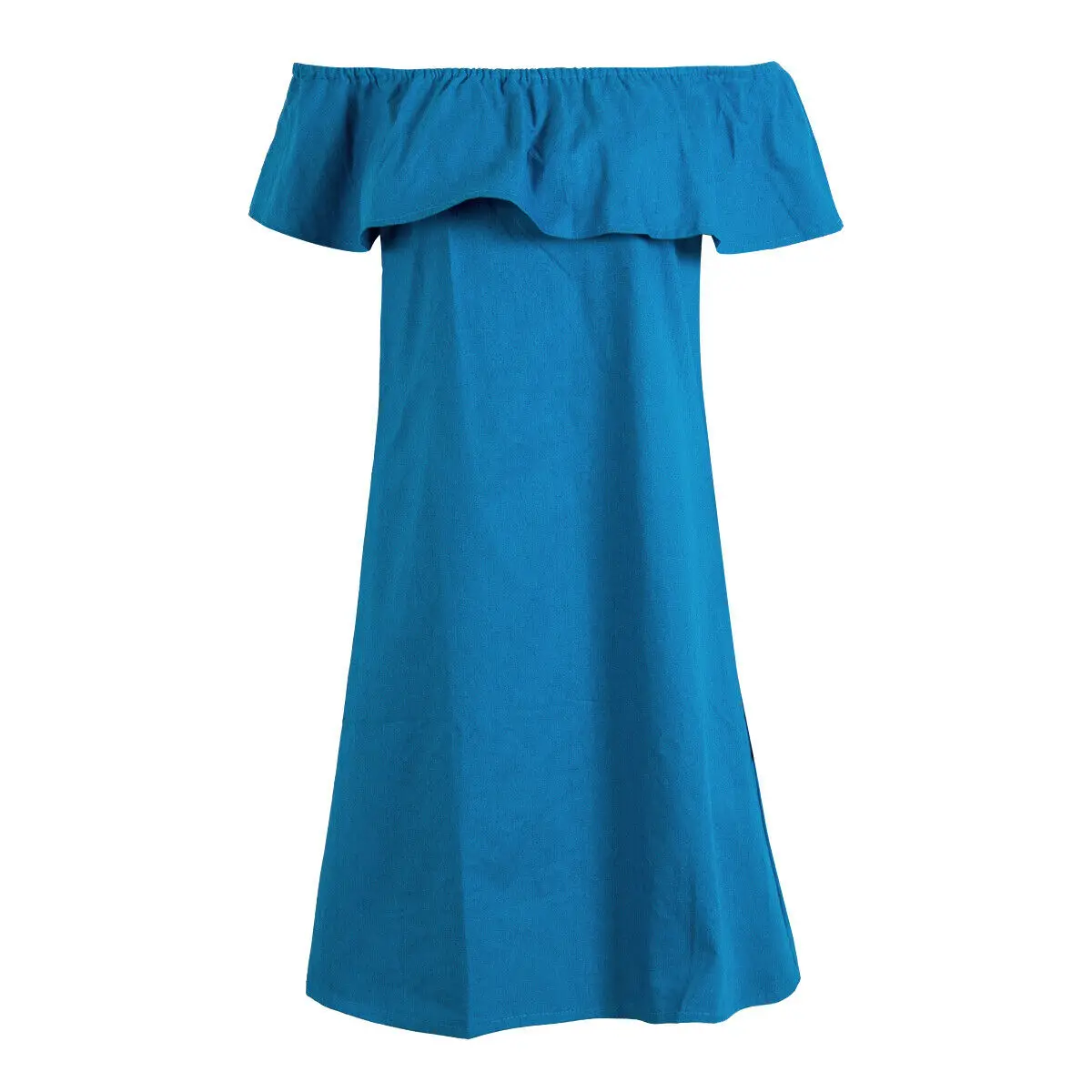 2018 Брендовое Новое модное женское платье летнее с открытыми плечами синее