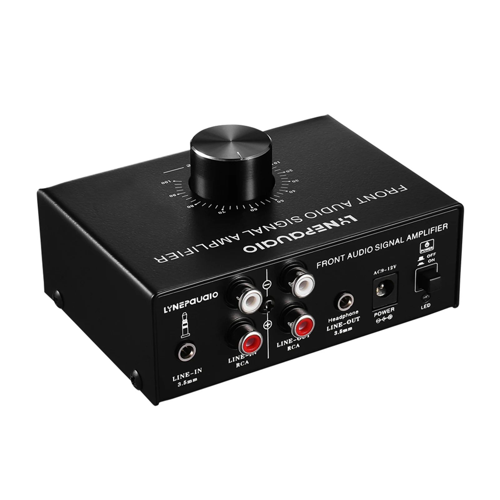 

Electronic Audio Amplifier Compact Stereo Amp Preamplifier with RCA Input & Output Jacks 3.5mm Port Volume Control for Speakers