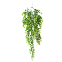 5 forks simulation plastic multi leaf wall hanging over the river dragon grass plus long fake vines for environmental protection