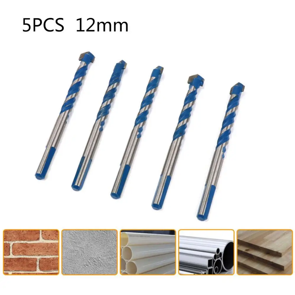 

5Pcs 12mm Threaded Triangle Drill Bits Carbide Alloy Tile Ceramic Woodworking Tools