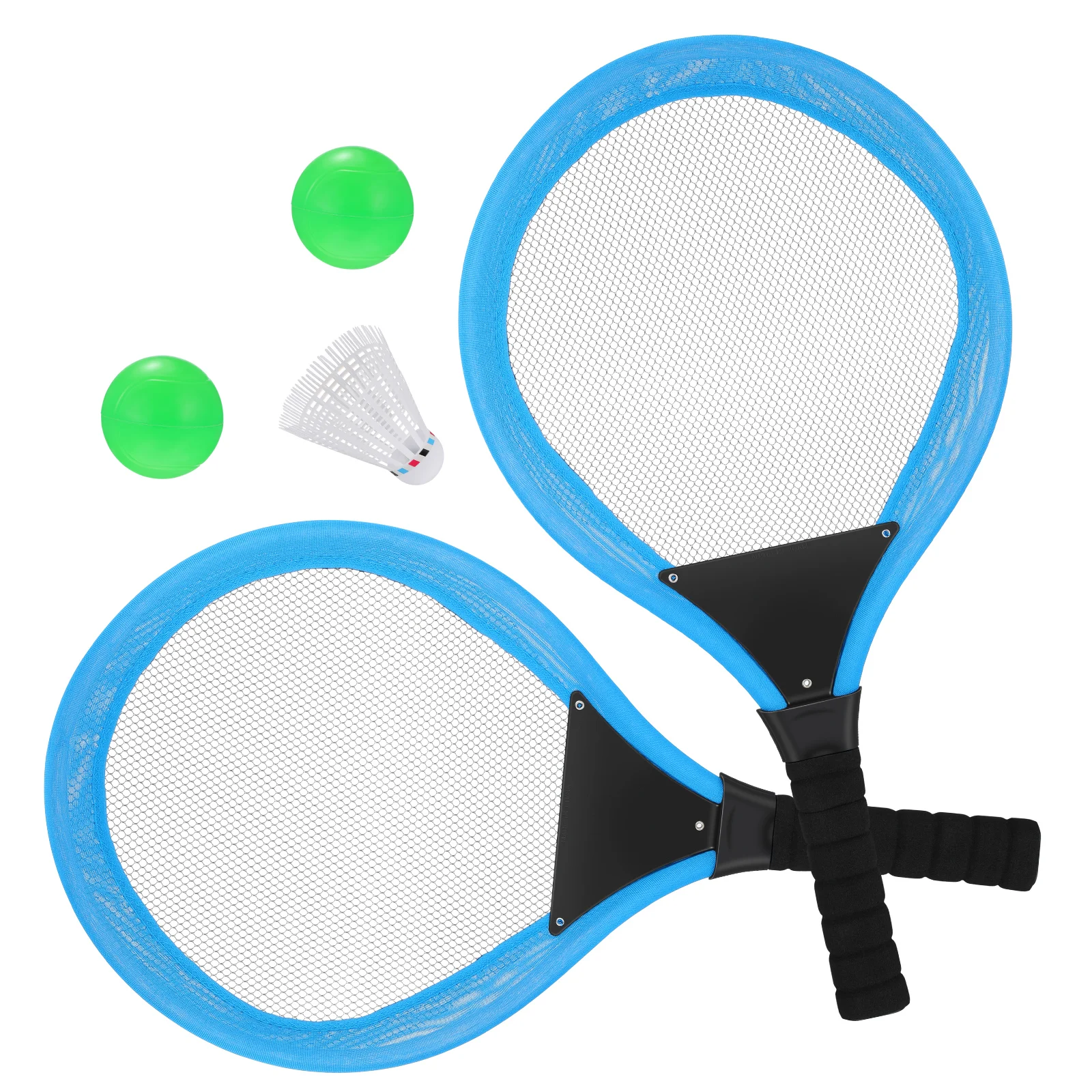 

1 Set Badminton Rackets Kids Tennis Rackets Training Tool Outdoor Sports Playing Toy Set With Three Balls Elastic Mesh Racket