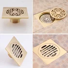 Европейский стиль, античная латунь, Цветочная резка, Европейский напольный дренаж, квадратный напольный дренажный фильтр, противозапаховый двойной дренаж для душа