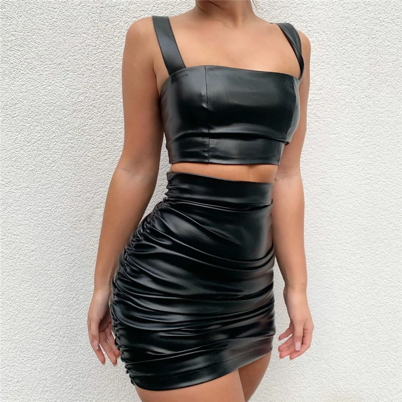Новая Сексуальная облегающая юбка-карандаш из искусственной кожи черные