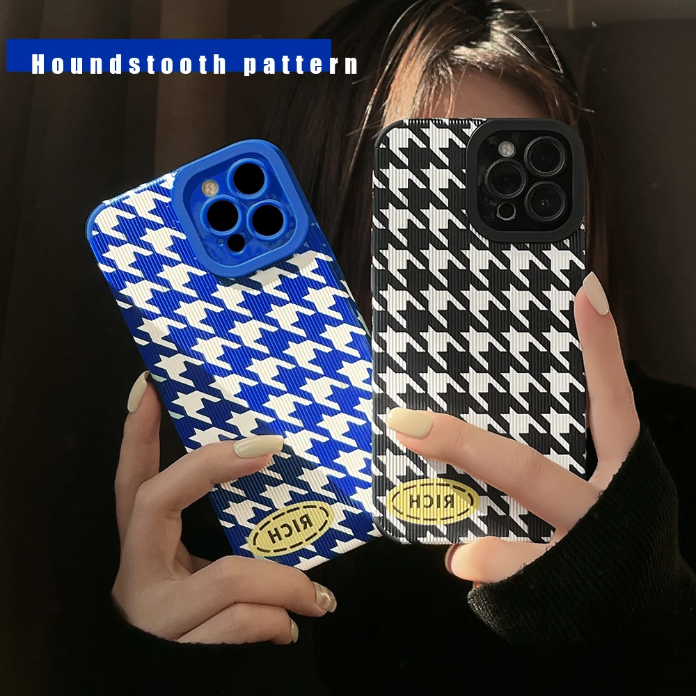 

Fashion Houndstooth Case For iPhone 13 13mini 13Pro 13ProMax 12 12mini 12Pro 12ProMax 11 11Pro 11ProMax 8 7Plus 8Plus X XSMAX XR