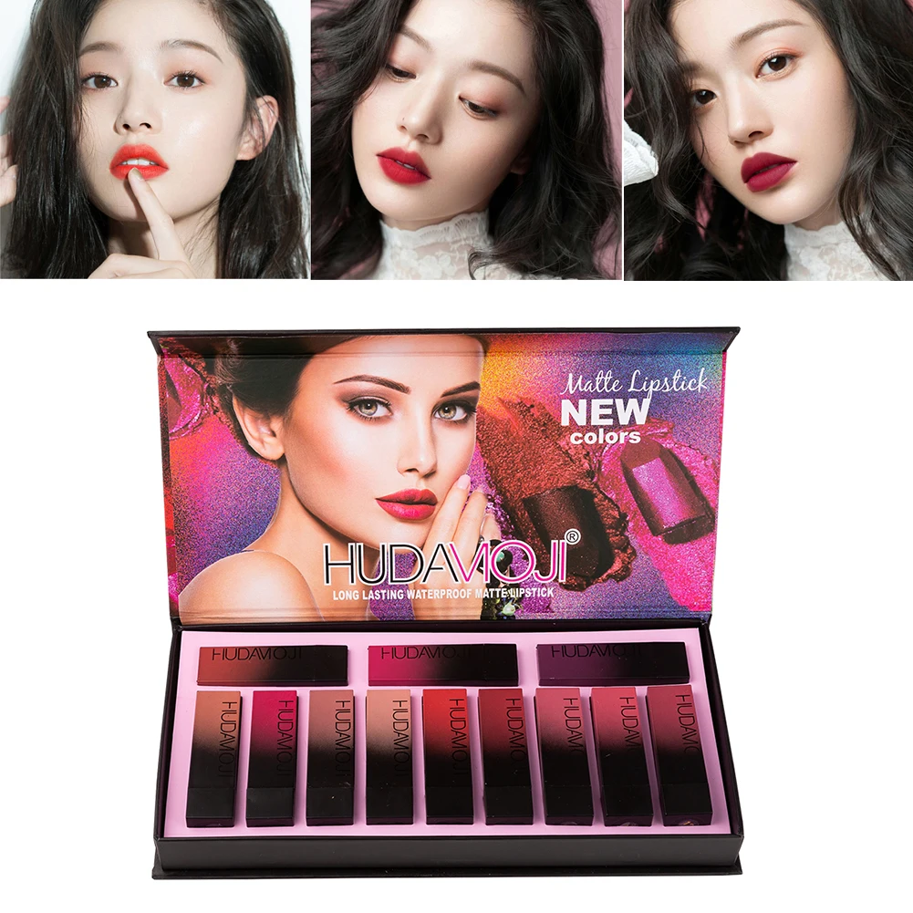 12Pcs/Set Nude Color Matte Lip Moisturizer Makeup Korean Maquiagem Batom Rouge Levre Mat Maquillajes Para TSLM2 |