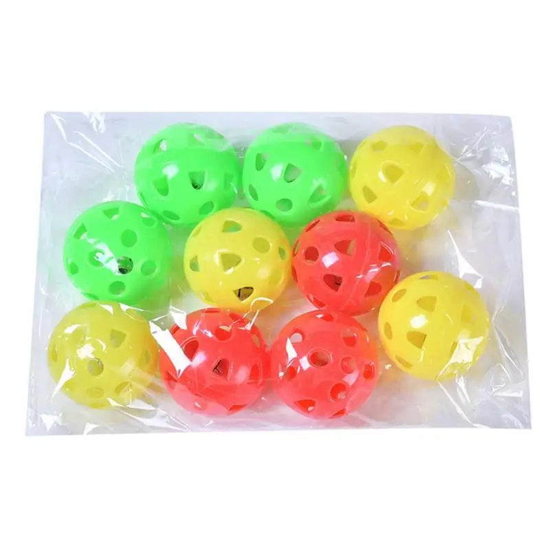 

Legendog 10Pcs Cat Bell Ball Toys Funny Cat Ball Toy Kitten Chase Interactive Toy Pet Supplies Pet Accessories Set Random Color