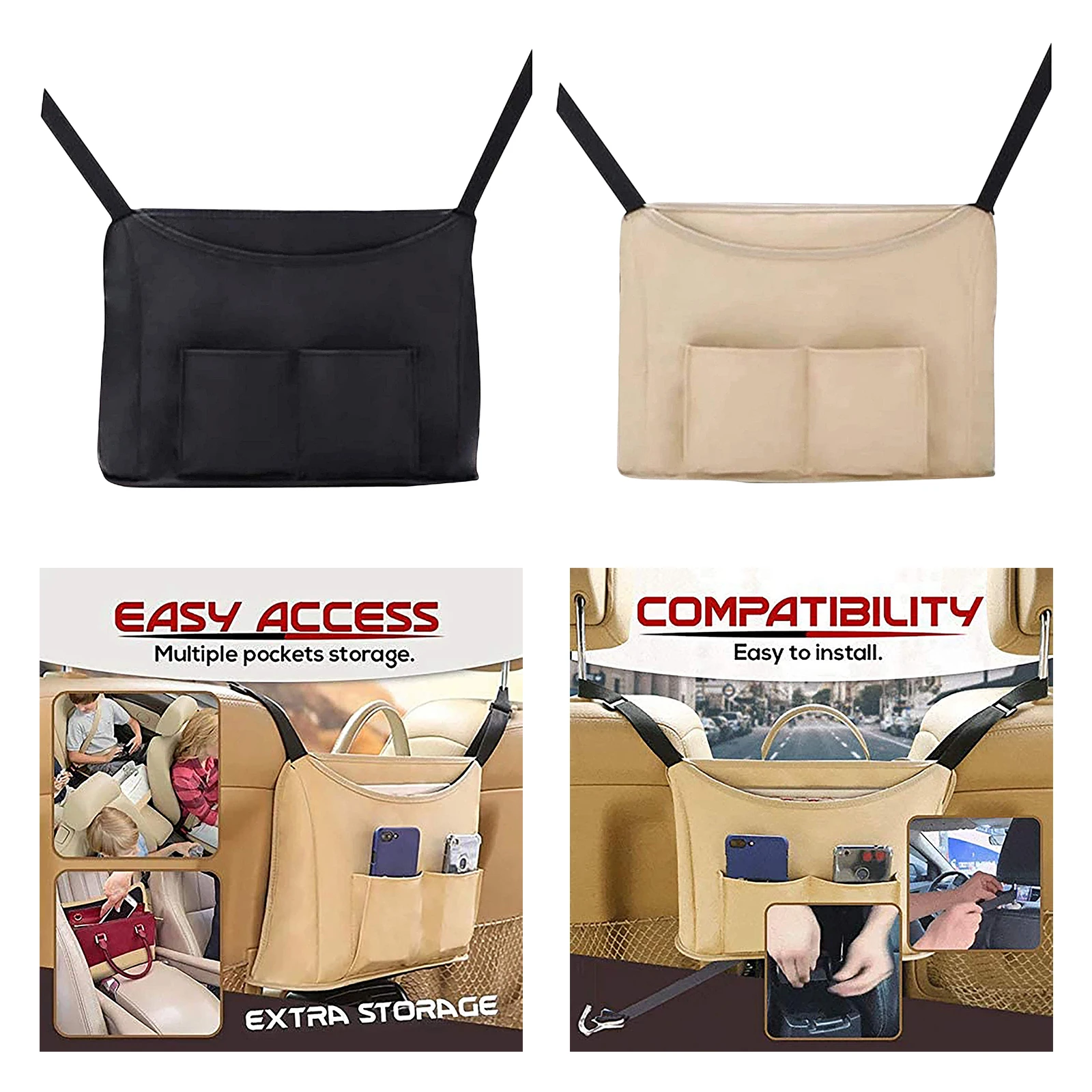 

Universal Car Net Pocket Handbag Holder Between Car Seat Storage Bag
