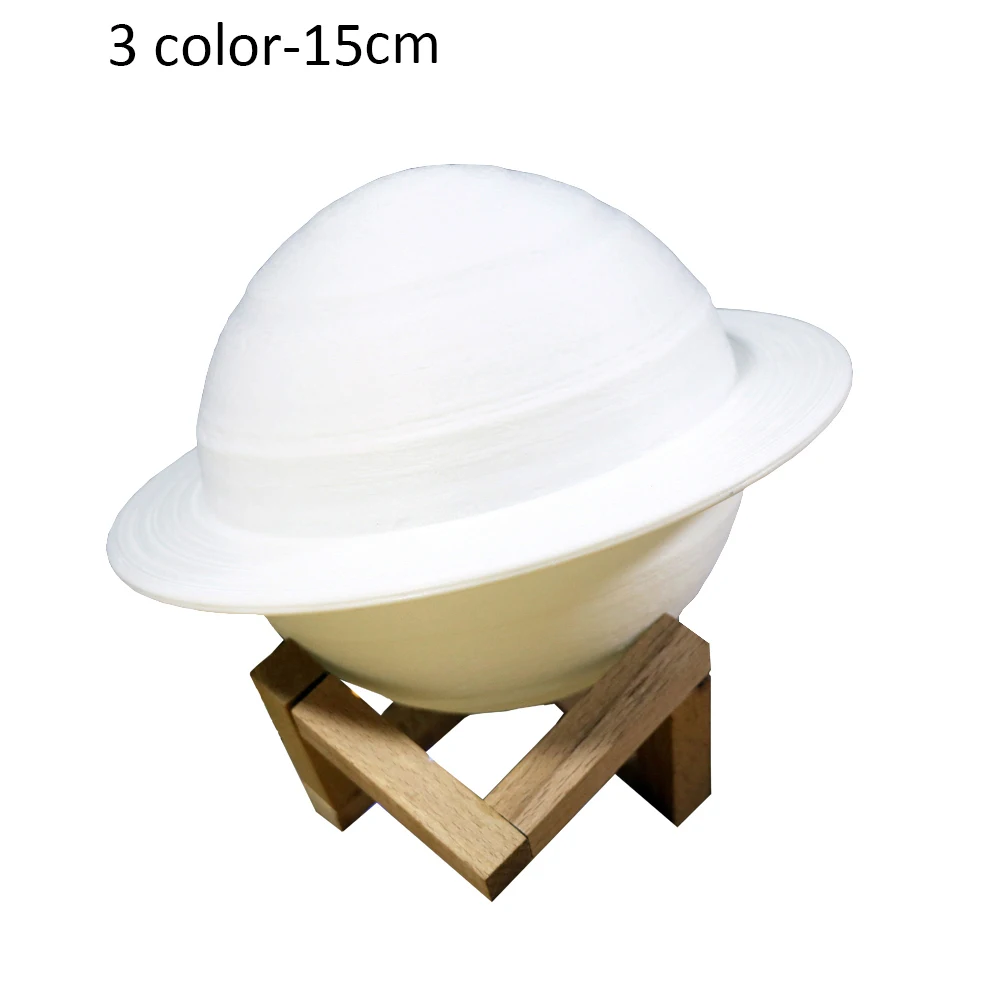 Лампа Saturn с держателем и 3D принтом лампа в виде Луны USB зарядкой регулируемой