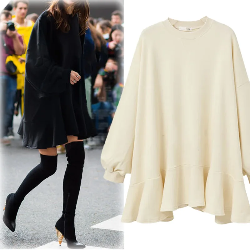 Зимние женские толстовки с длинными рукавами модные вязаные платья высоким