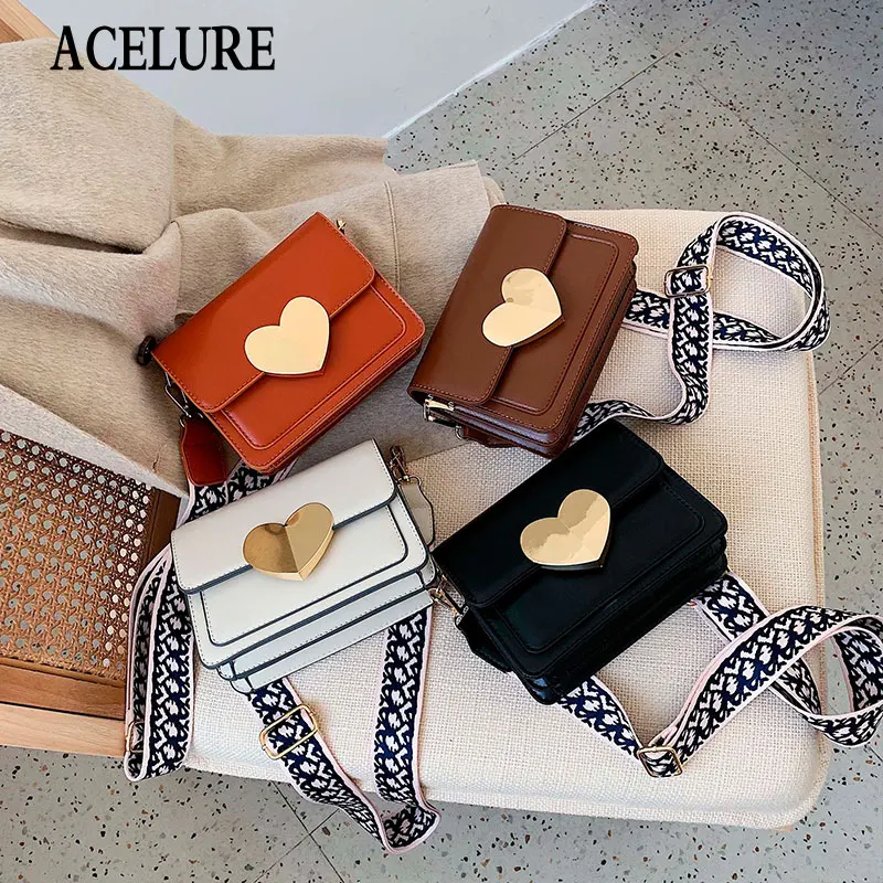 

ACELURE Simple Flap Shoulder Messenger Bag for Women Solid Color Female Tote Bag Fashion New PU Leather Designer Women's Handbag