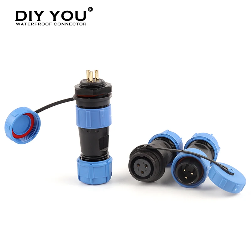 SP17 IP68 Waterproof Connectors Cable Wire Plug Socket Male and Female Butt Nut TYPE 2 3 4 5 7 9 Pin Panel Mount Aviation Plug
