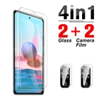 Защитное стекло 4 в 1 для Xiaomi redmi note 10Pro 10S, стекло на весь экран для Redmi 9a, 9c, 9t, Защитная пленка для телефона