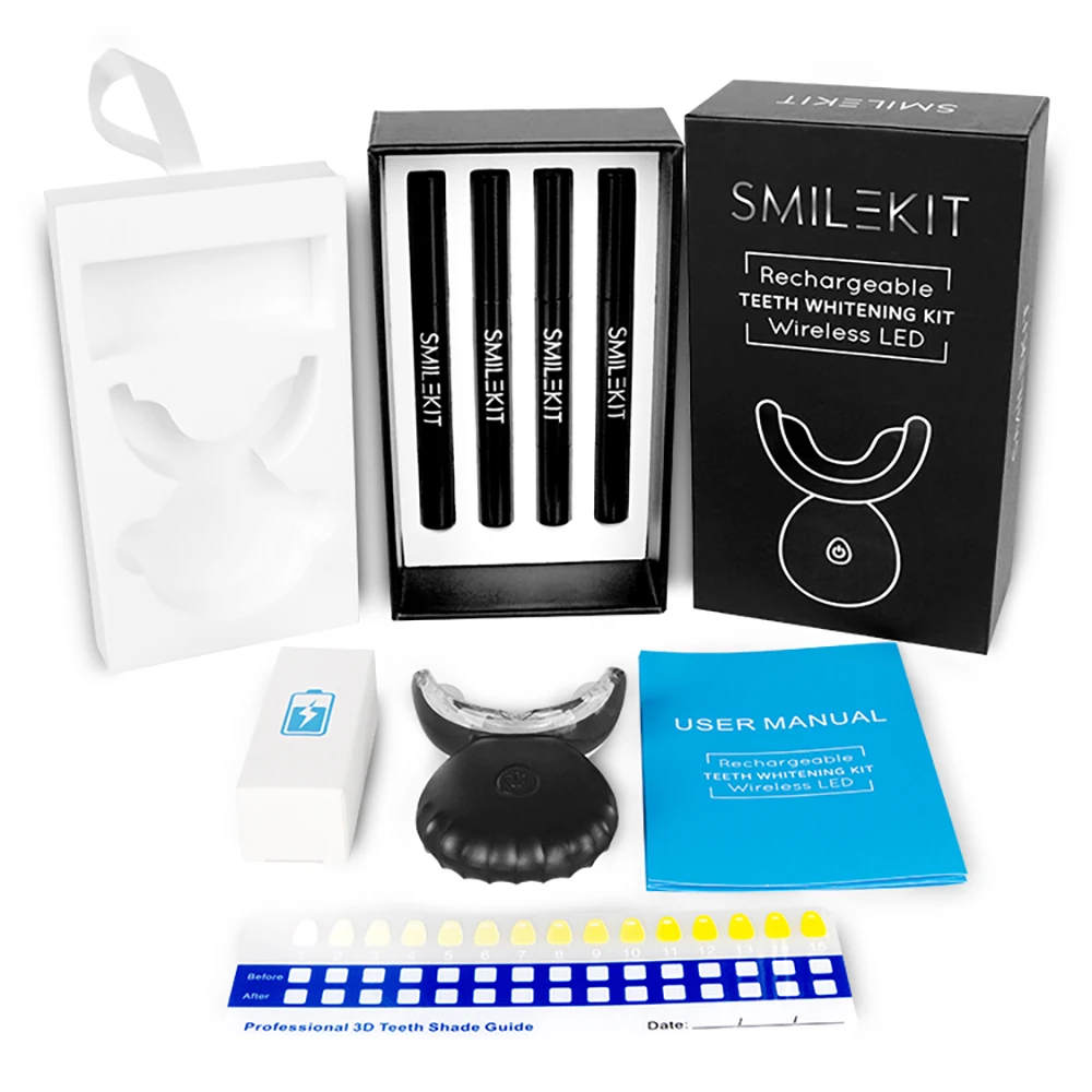 

Led Teeth Whitening Kit 4 PCS Teeth Whitening Pen 35% Carbamide Peroxide Gel Dental Bleaching System Mouth Trays Tooth Machine