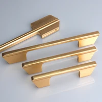 brushed gold cabinet knobs handles aluminium alloy kitchen handle wardrobe cupboard door pulls long furniture handle hardware