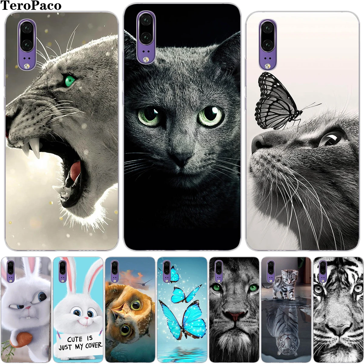 Крутой Тигр Лев Сова Кот мультфильм мягкий силиконовый чехол для Huawei P8 P9 Lite 2017 P10