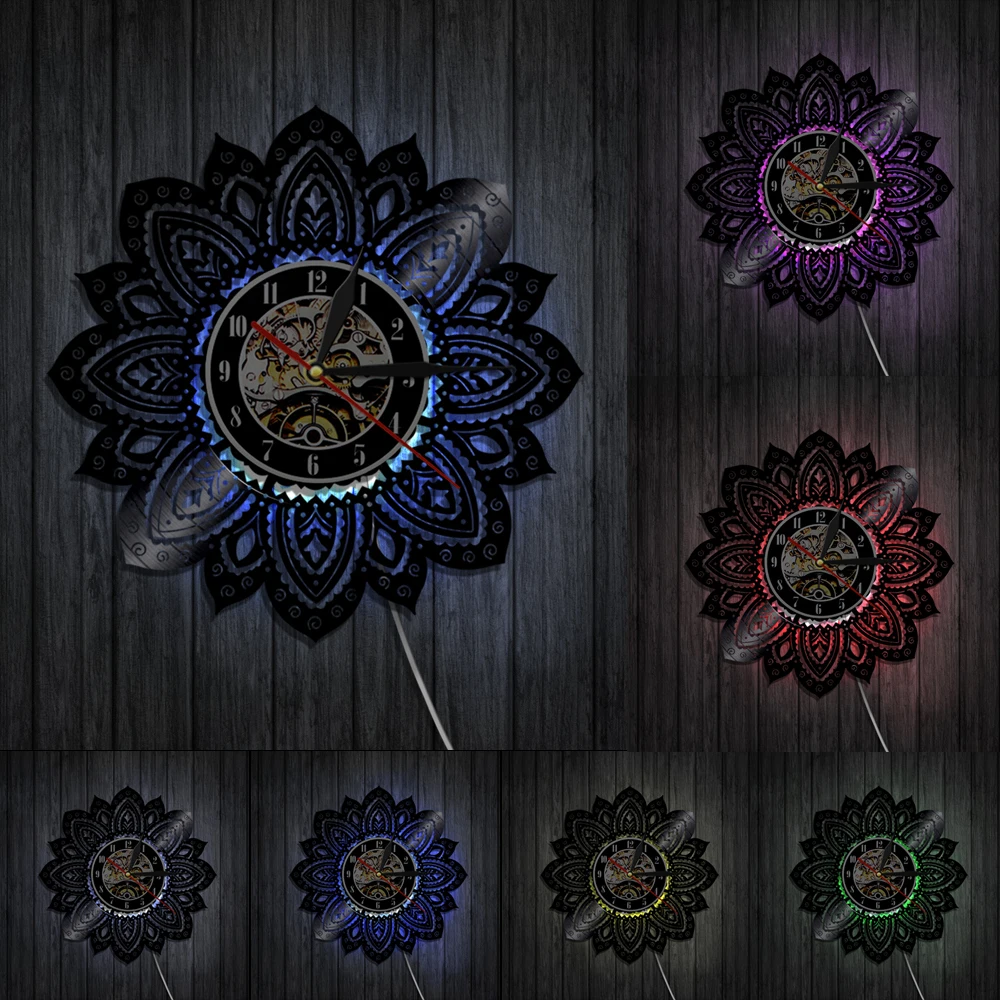 Лотоса цветочный цветок жизни бесшумные настенные часы современный дизайн с