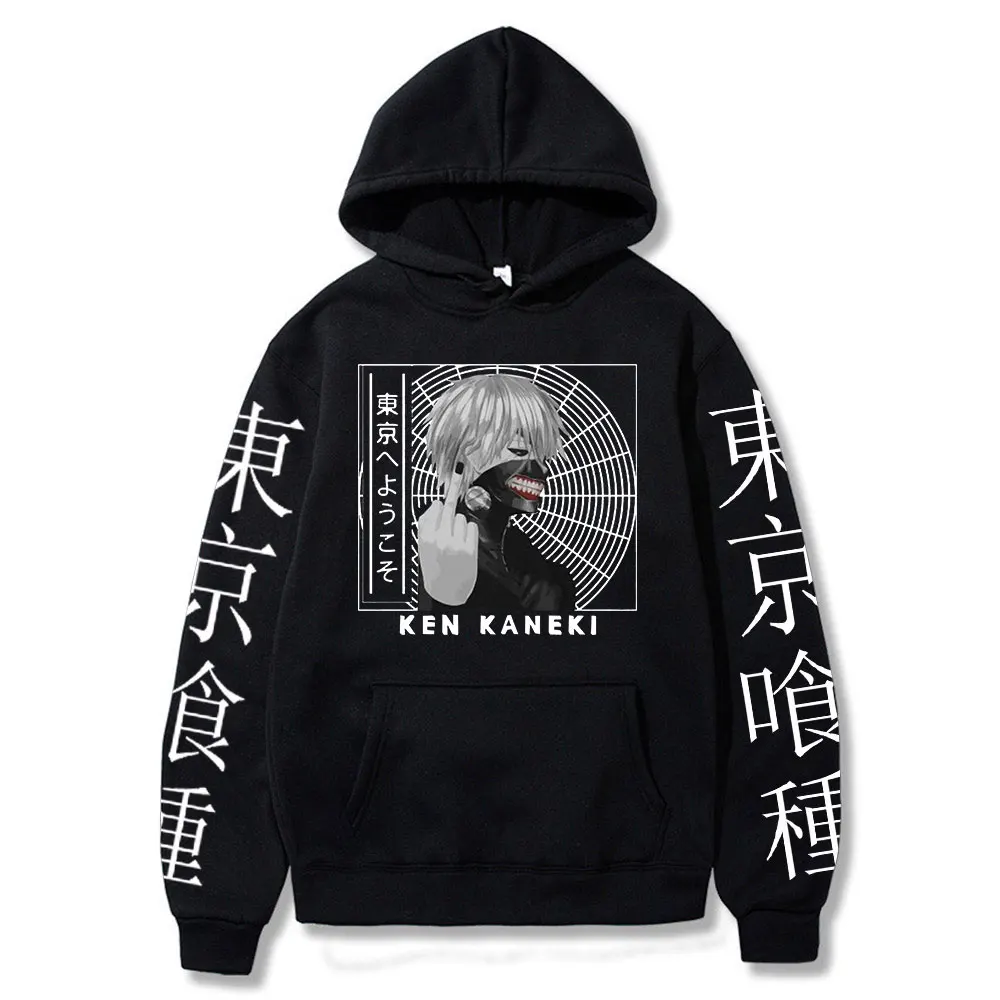 

Tokyo Ghoul Kaneki Ken Eyes Japan Anime Print Hoodie Loose Hip Hop Sweatshirt Streetwear Harajuku Oversized Unisex Cozy Hoodie