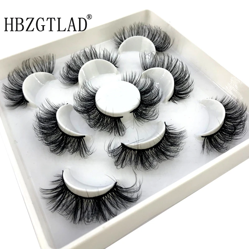 5 пар 25 мм 3d норковые ресницы оптом искусственные с заказной коробкой натуральные