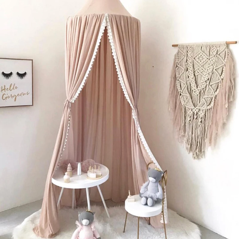 

Hanging Tipi Tent Kids Baby Bedding Canopy Mosquito Net Bedcover Curtain for Newborn Home Decor Indoor Children's Teepee Tent