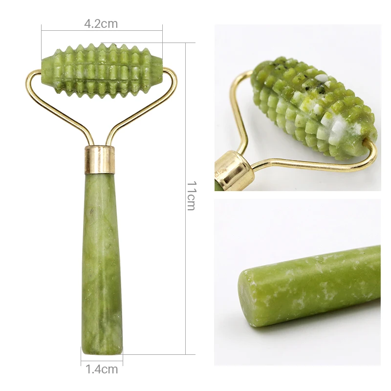 Facial Massage Roller Crystal Stone Natural Body Jade Massager Derma Roller Skincare Ice Roller Wrinkle Removal Beauty Tool