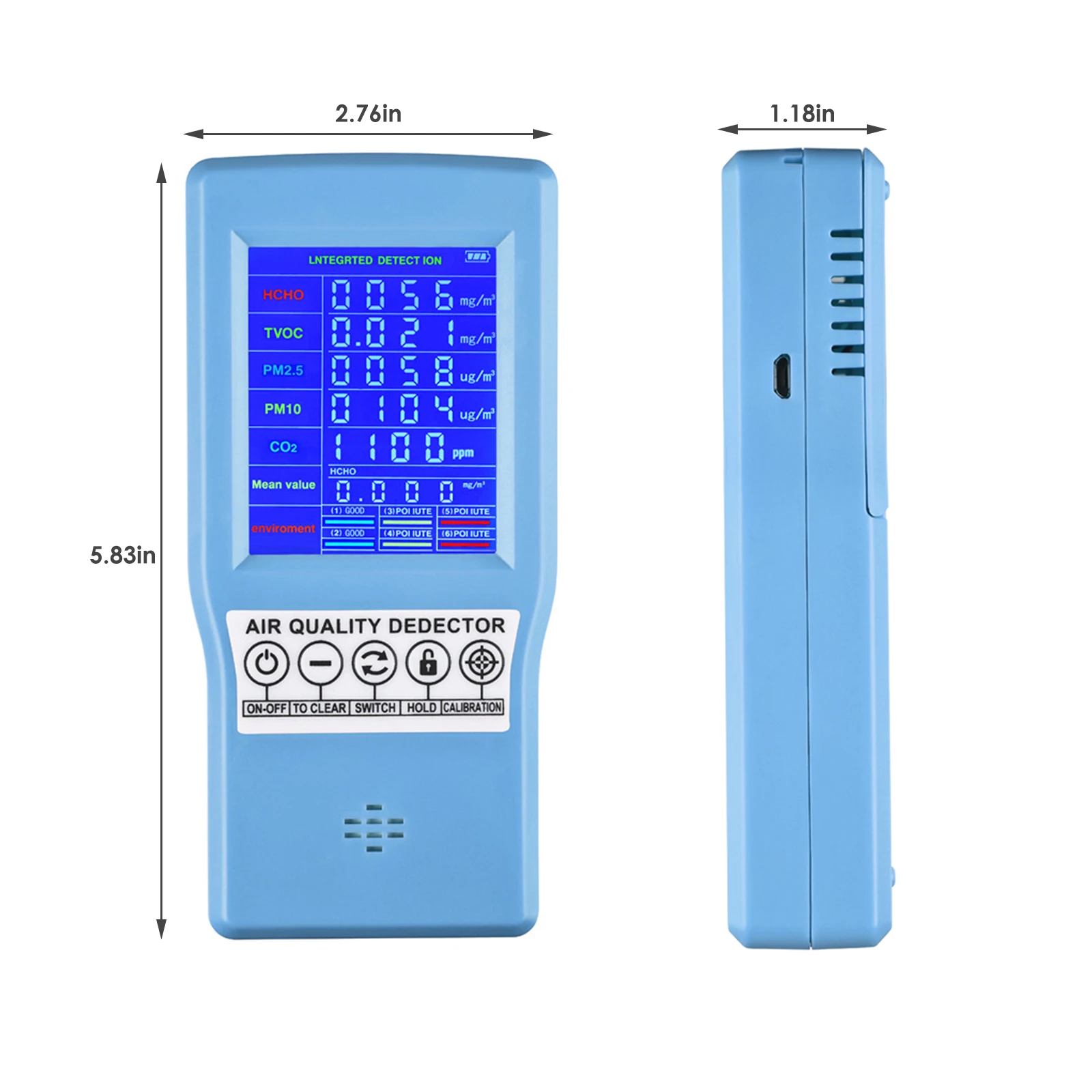 Монитор качества воздуха Co2 Tvoc Hcho точный тестер PM2.5 PM10 профессиональный детектор