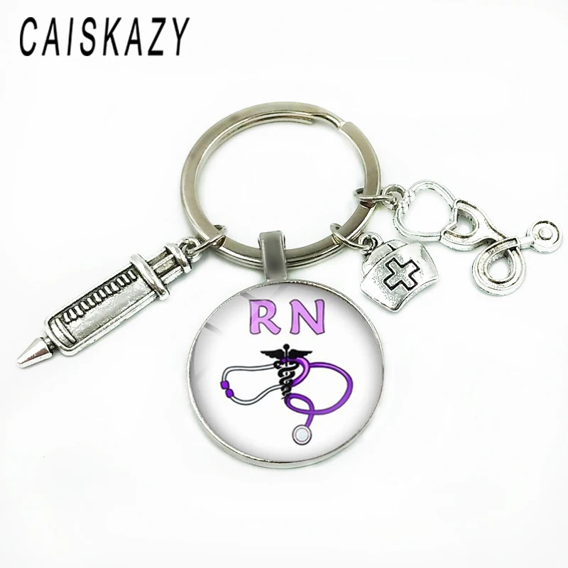 Креативный милый медицинский шприц стетоскоп кабошон стеклянный купол на брелок