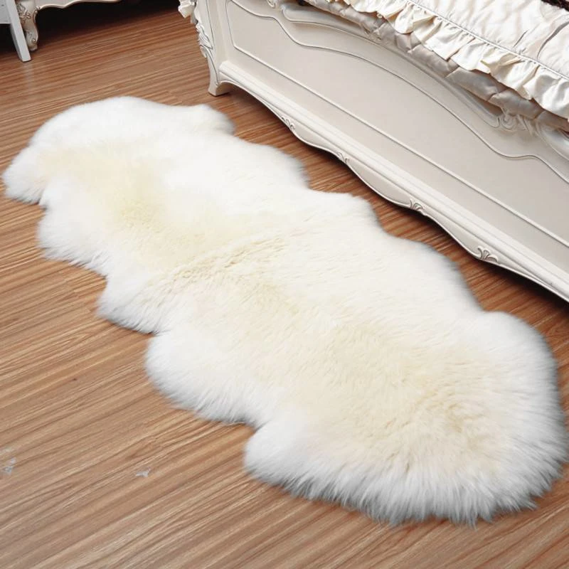 

Ultra Soft Carpets Faux Sheepskin Fur Rug Warm Hairy Carpet Washable Indoor Seat Rugs Decorative Mat for Bedroom Living Room