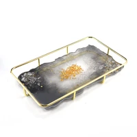 diy metal tray stand plate base jewelry tools craft golden coaster handle round rectangular bottom bracket for resin craft