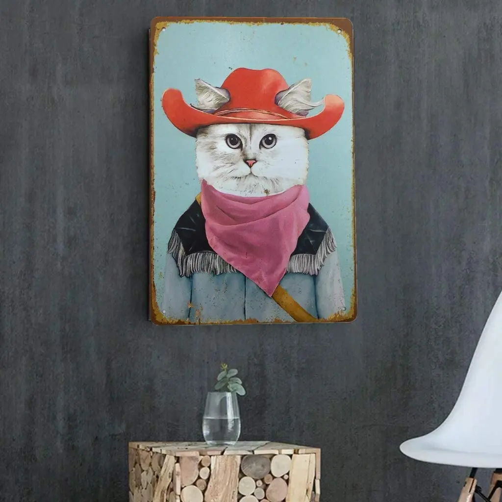 

AIQIBAO Metal Vintage Tin Sign Decor-Dog Cat Wall Decor for Home Garage Bar Pub Kitchen Outdoor Retro Art Sign 12X 8
