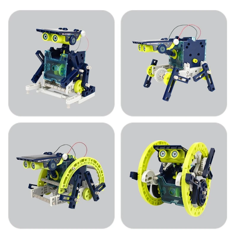 

Solar Power Robot Building Blocks with 12 Forms Assembly Construction Playset Education STEM Toy for Kids Age 6Year Old