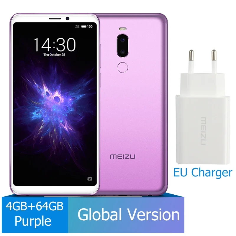 EU Charger Purple Meizu Note 8, 4 ГБ, 64 ГБ, мобильный телефон, Note8, Смартфон Snapdragon 632, четыре ядра, полноэкранный мобильный телефон, 3600 мА/ч, аккумулятор M8 note - Цвет: EU Charger Purple