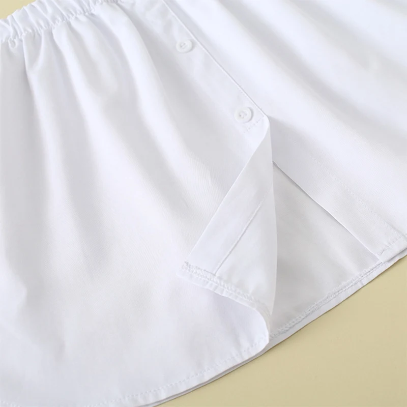 

Puimentiua Women Decorative Skirt Solid Color A-Line False Fake Hem Button Solid Color Elastic Waist Layered Detachable Apron