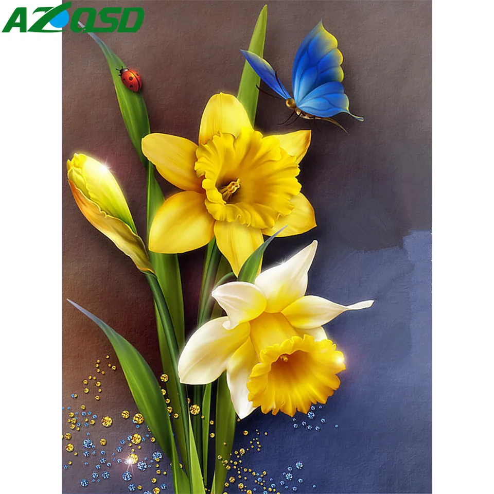 AZQSD 5D алмазная вышивка сделай сам цветок рукоделие искусство живопись Цветочная