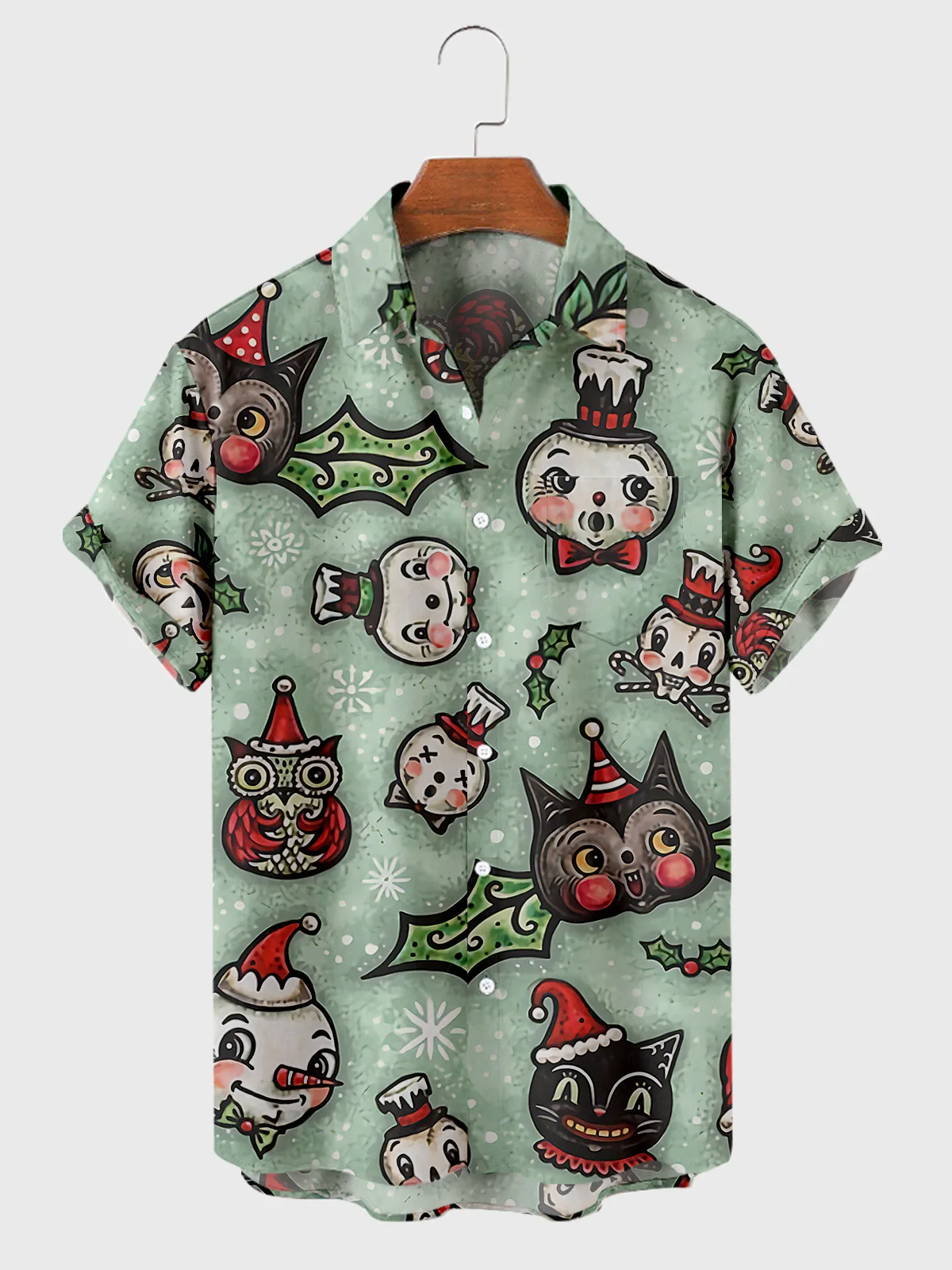 

Новинка 2021, рубашка в иностранном рождественском стиле с 3D Цифровым принтом, мужская Свободная рубашка с коротким рукавом, мужская рубашка