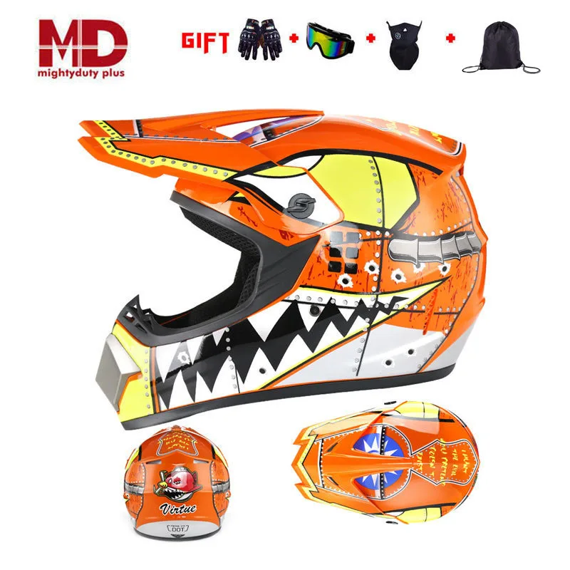 Мотоцикл Шлем детский Мотокросс Casco полный охват шлем 3 шт. подарочный набор Мода