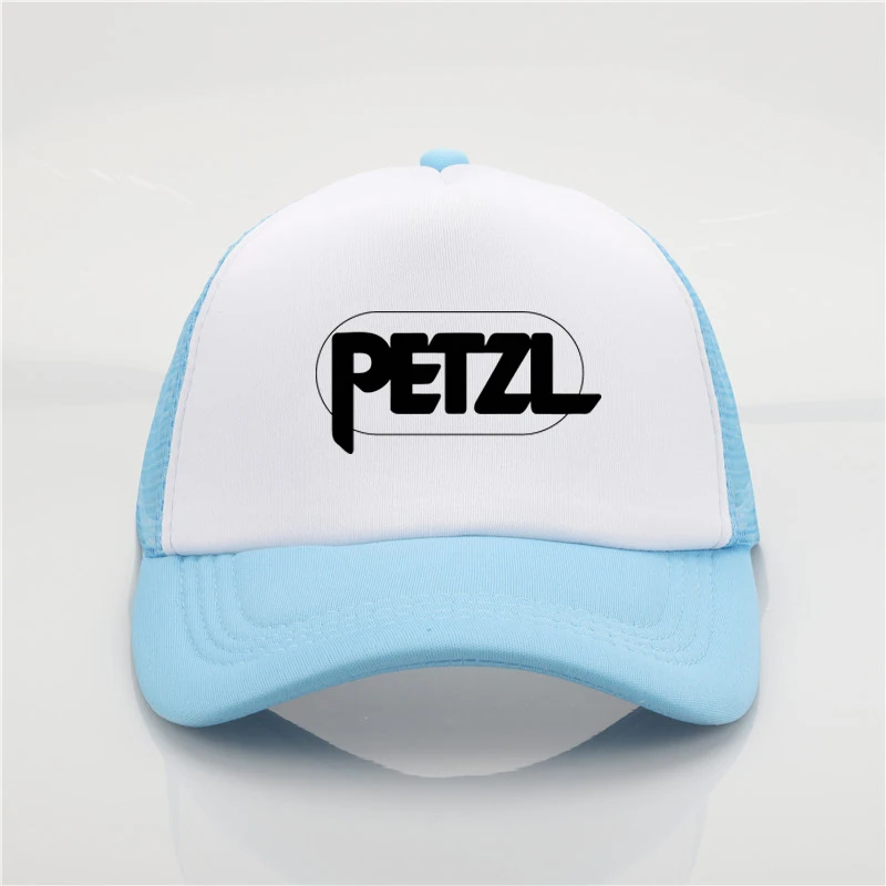 Модная шапка с сеткой Petzl Rock печать бейсбольная кепка мужская и wo мужская летняя трендовая Кепка новая молодежная Солнцезащитная шляпа пляжный козырек шляпа - Цвет: Небесно-голубой